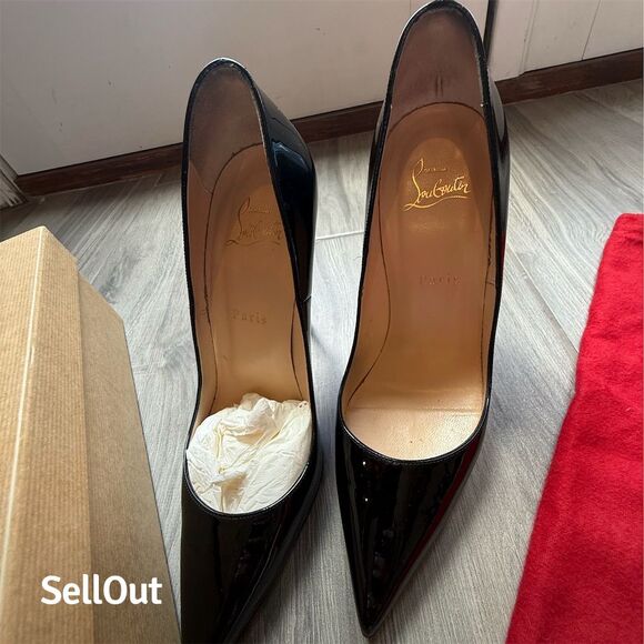 Christian Louboutin So Kate Black Patent Leather Stiletto Heels Women's